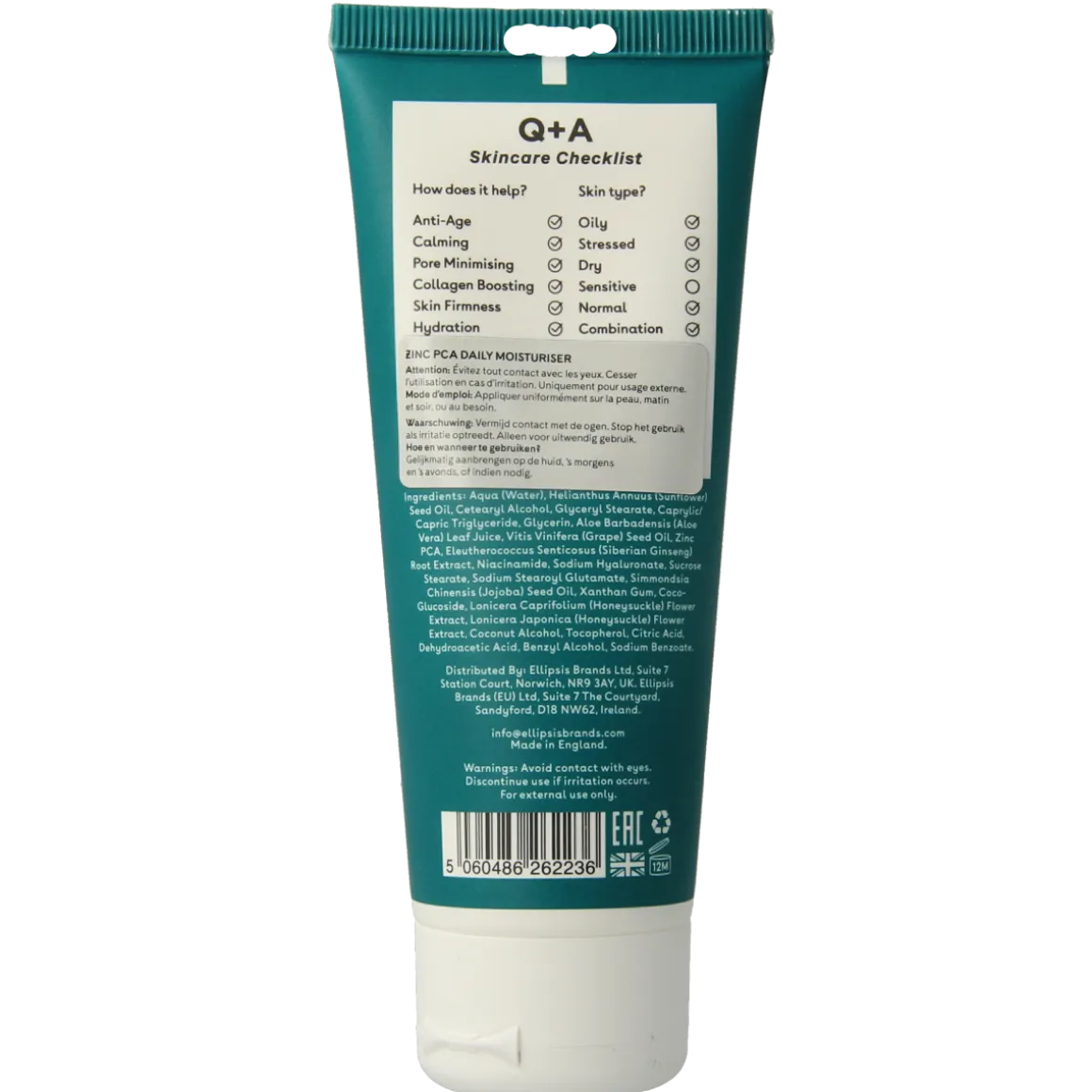 Q+A Zinc PCA daily moisturiser