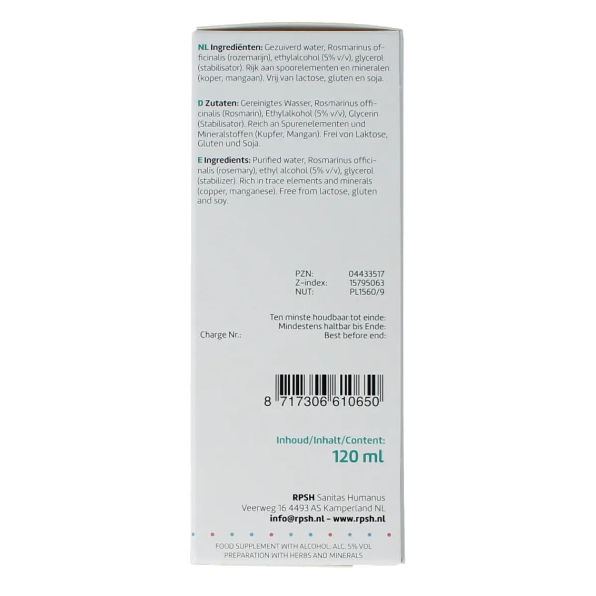 RPSH Oligo Rosmarinus officinalis - Rozemarijn
