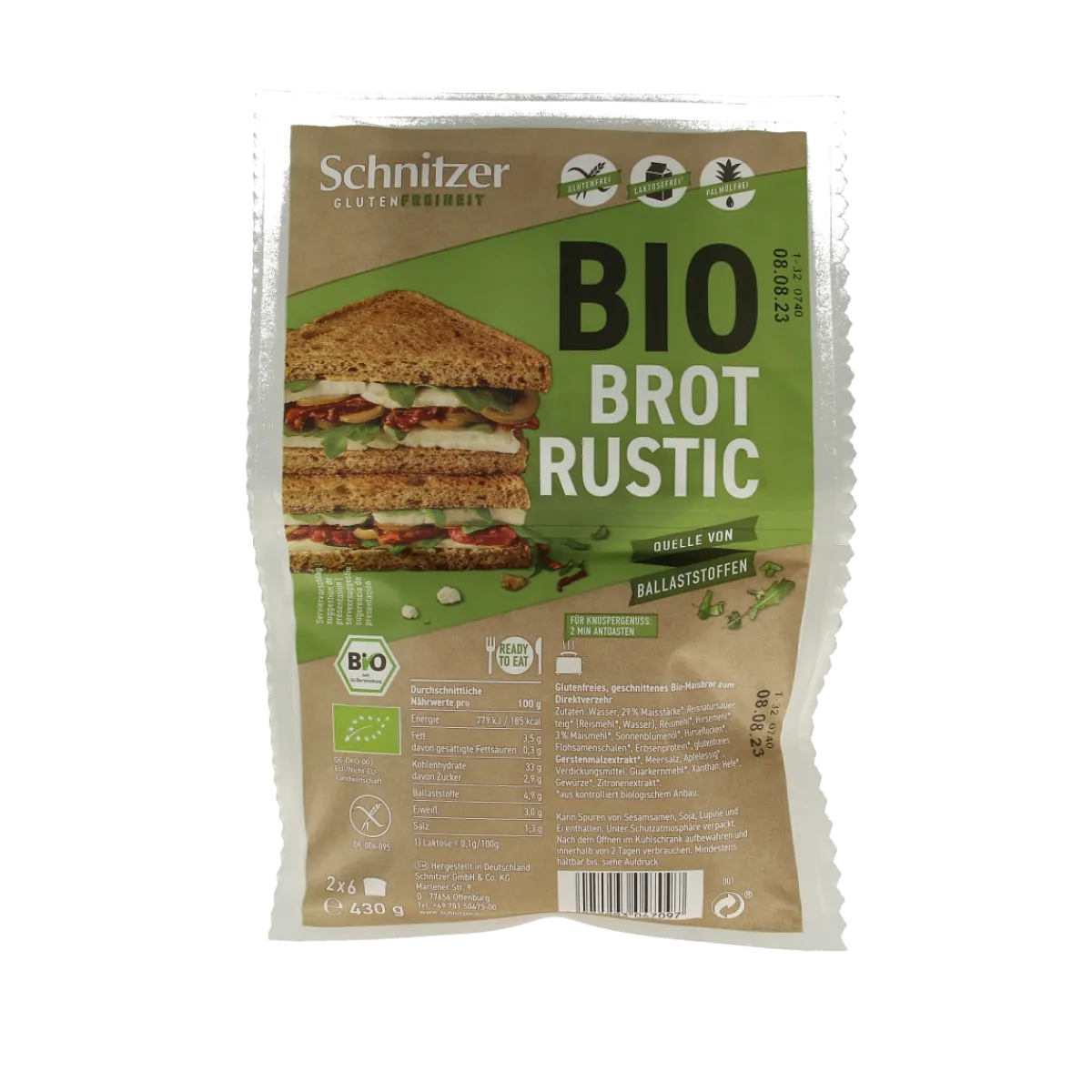 Hot Schnitzer Bread'n toast dark glutenvrij bio