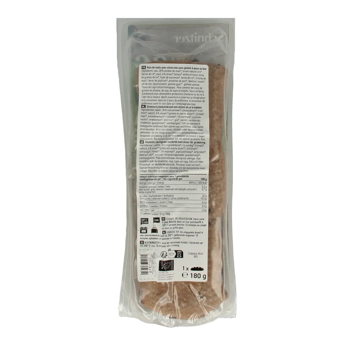 Discount Schnitzer Ciabatta met olijven glutenvrij bio