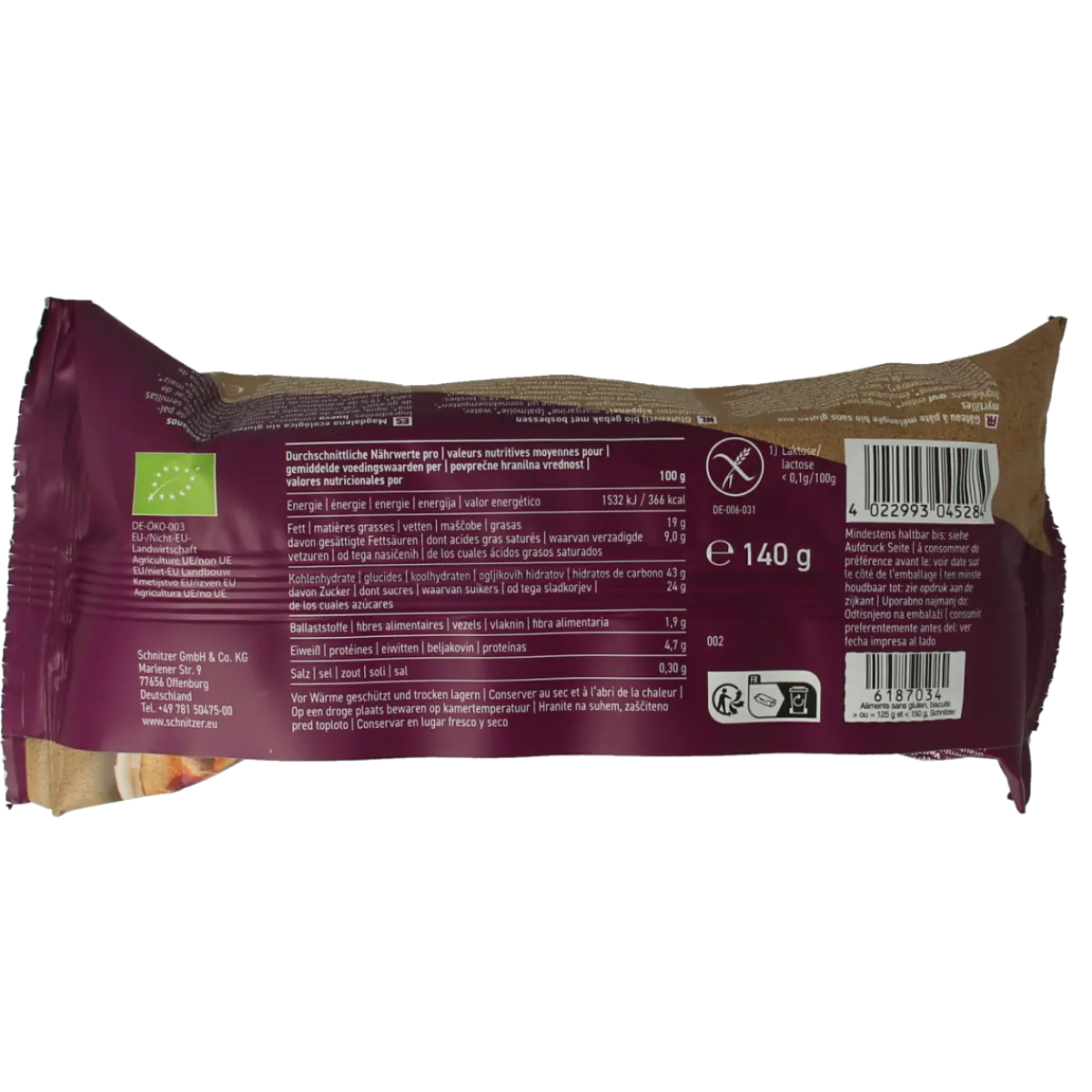 New Schnitzer Muffin bosbessen glutenvrij bio