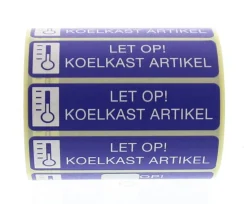 Spruyt Hillen Sticker let op koelkast artikel