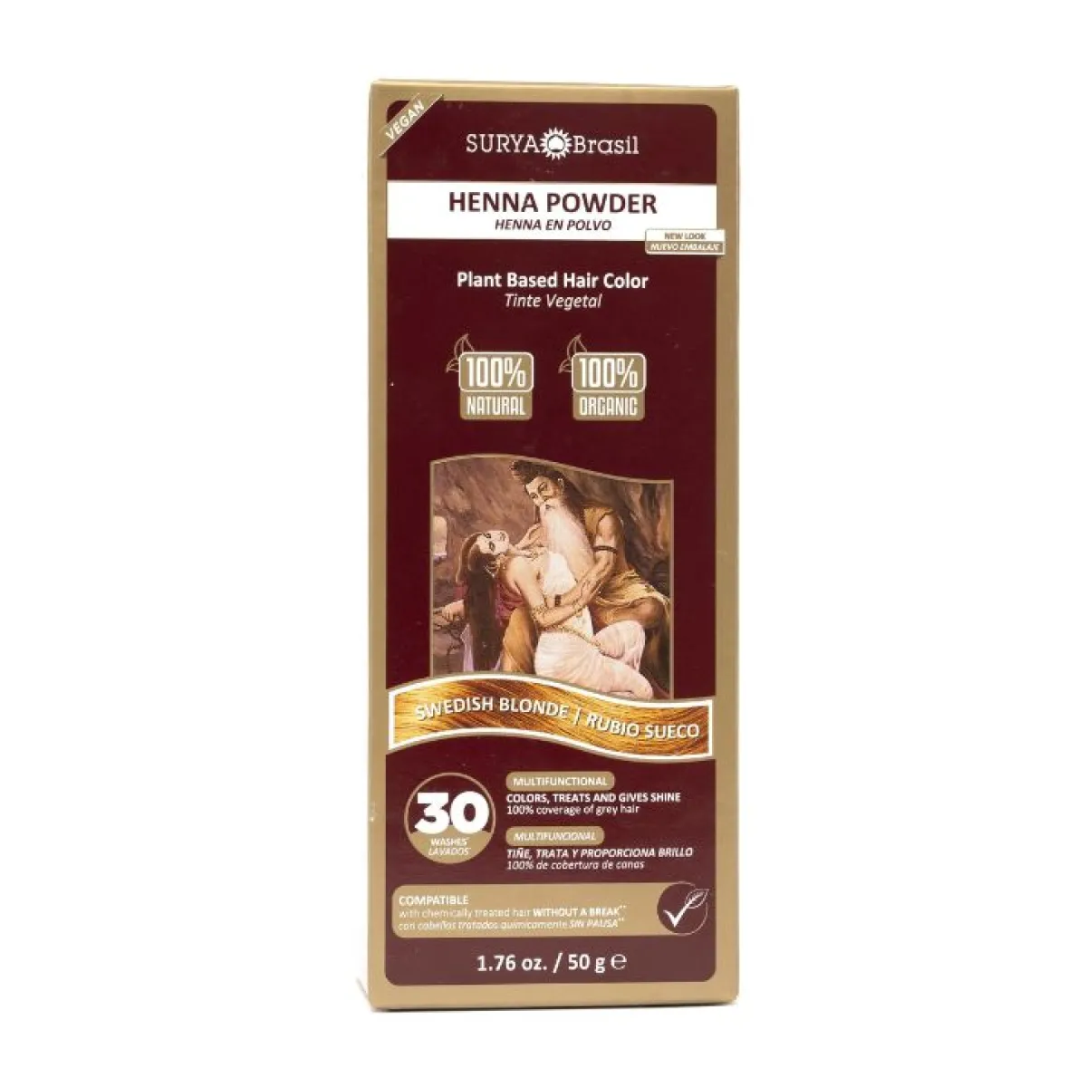 Outlet Surya Brasil Henna haarverf poeder Swedish blonde