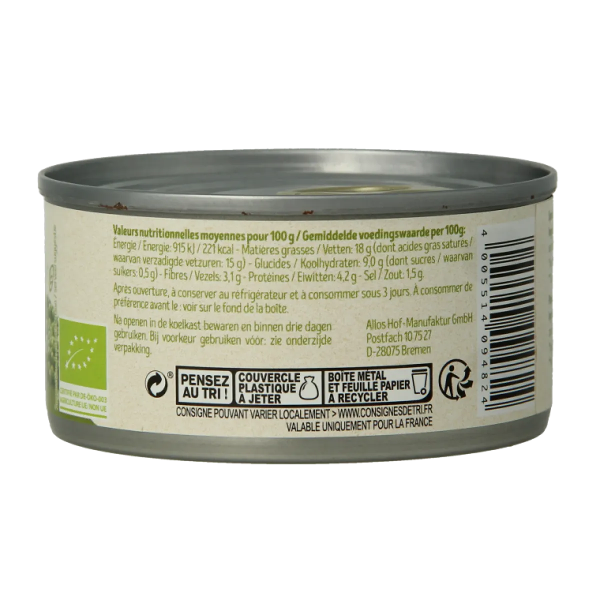 Outlet Tartex Pate groene peper bio