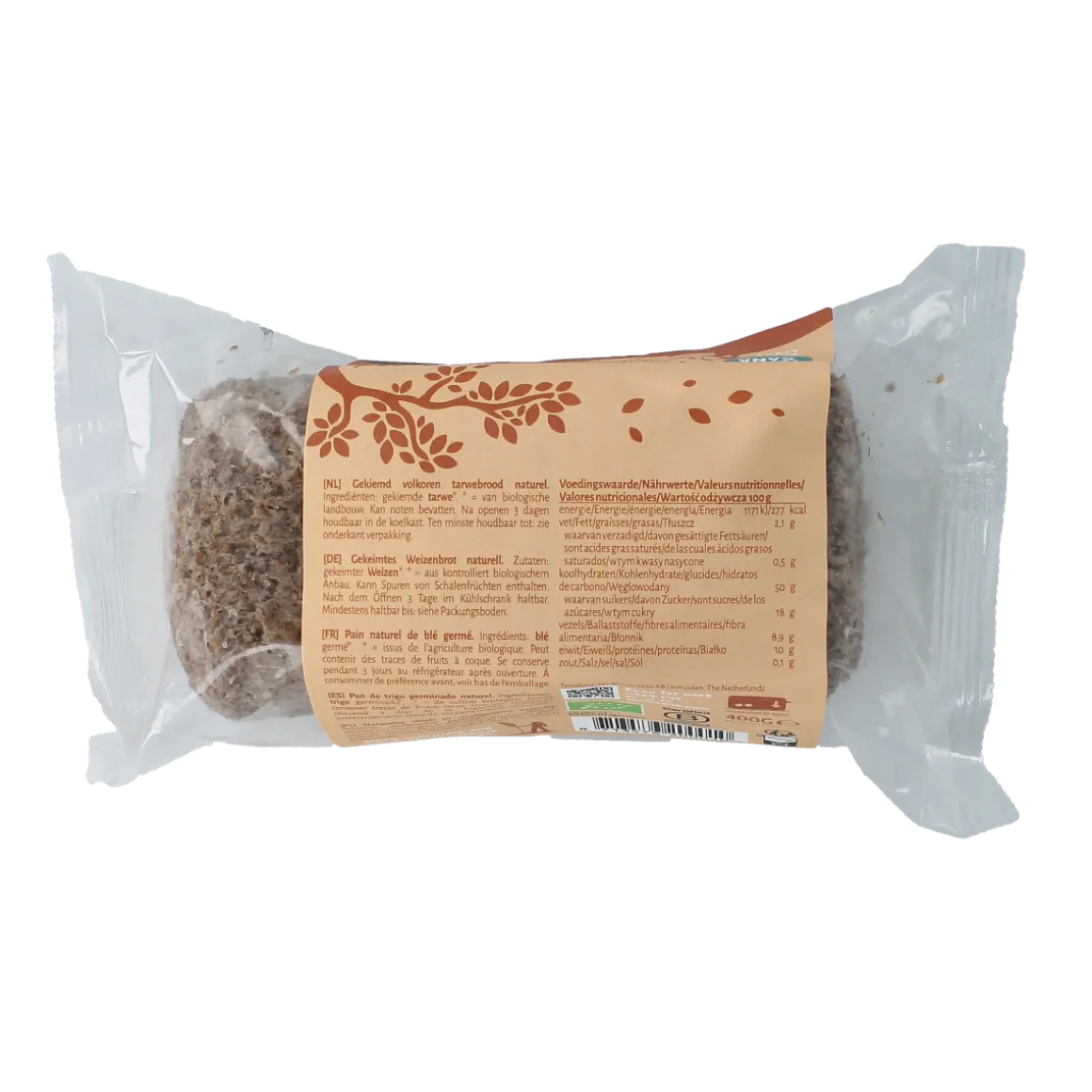 TerraSana Gekiemd brood naturel / tarwe bio
