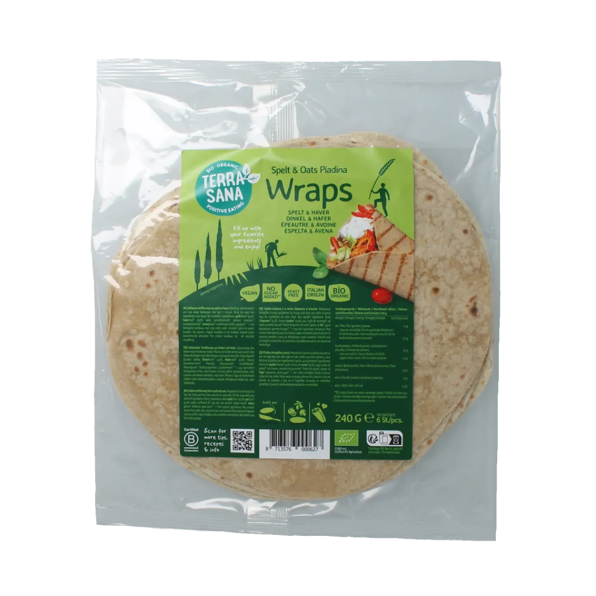 Online TerraSana Piadina wraps spelt en haver bio