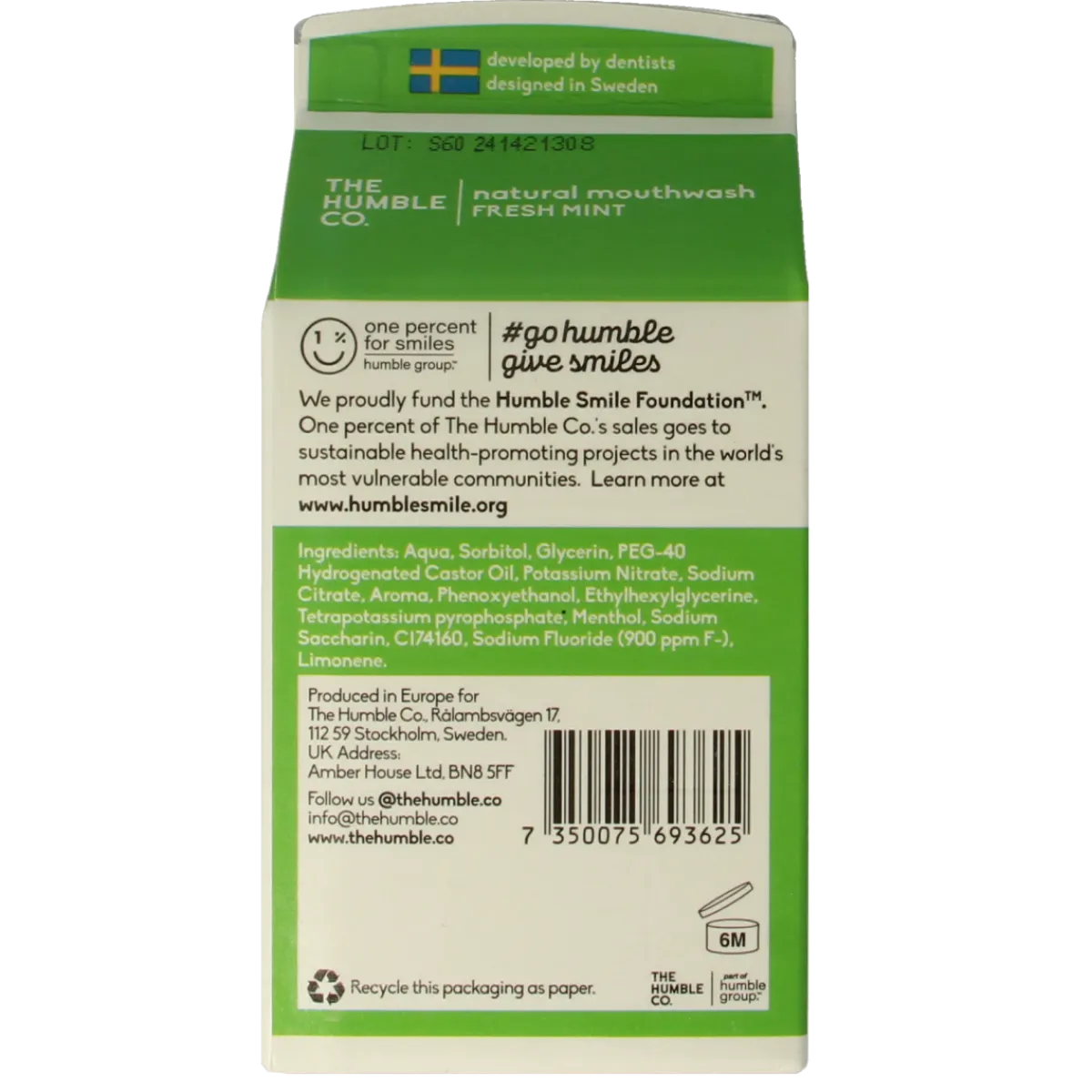 Clearance The Humble Co Mondwater fresh mint