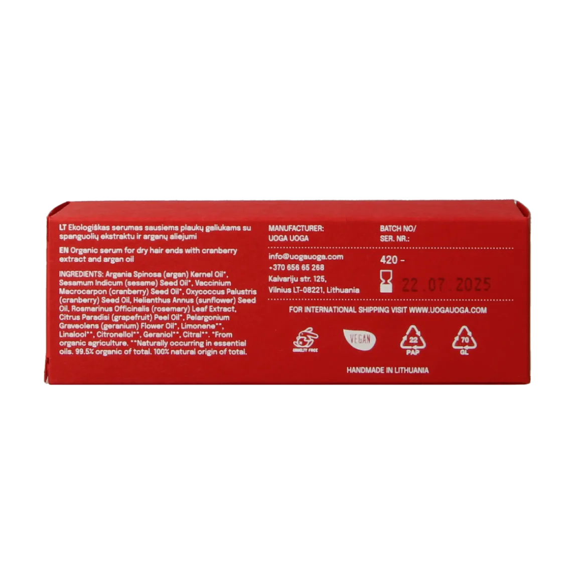 Uoga Uoga Hair serum intense vegan