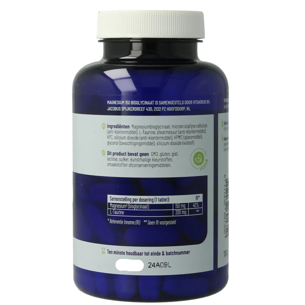 Vitakruid Magnesium 150 Bisglycinaat met 200mg L-Taurine