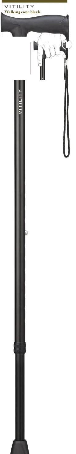 Vitility Wandelstok zwart
