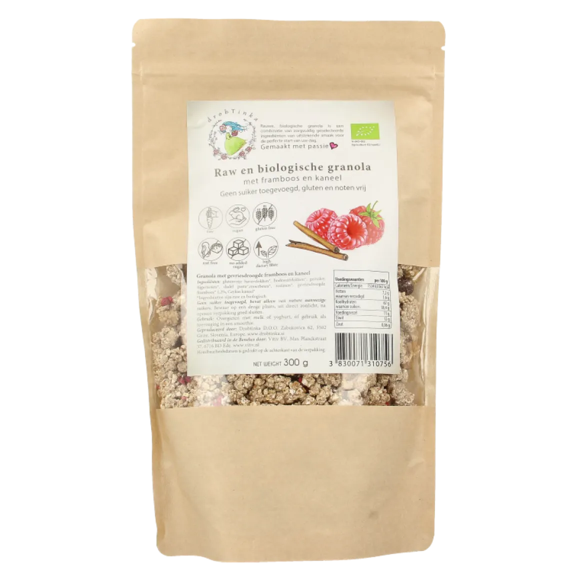 Vitiv Tijgernoot granola framboos kaneel bio