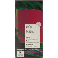 Vivani Chocolade puur met hazelnoten bio