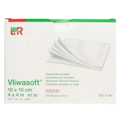 Vliwasoft Vlieskompres 10 x 10cm 4-laags 75 x 2 stuks