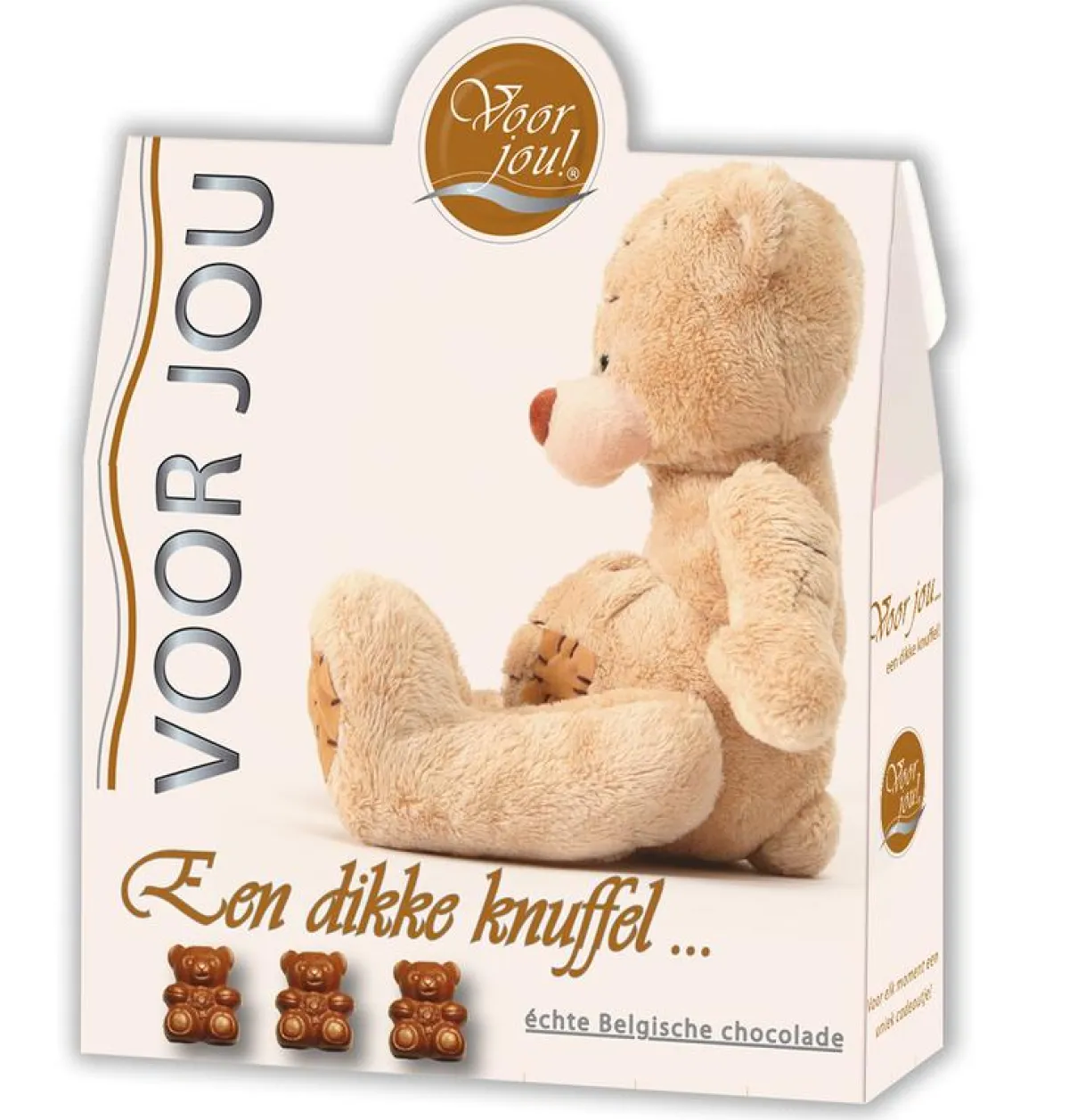 Hot Voor Jou! Cadeau doos trendy beertjes dikke knuffel