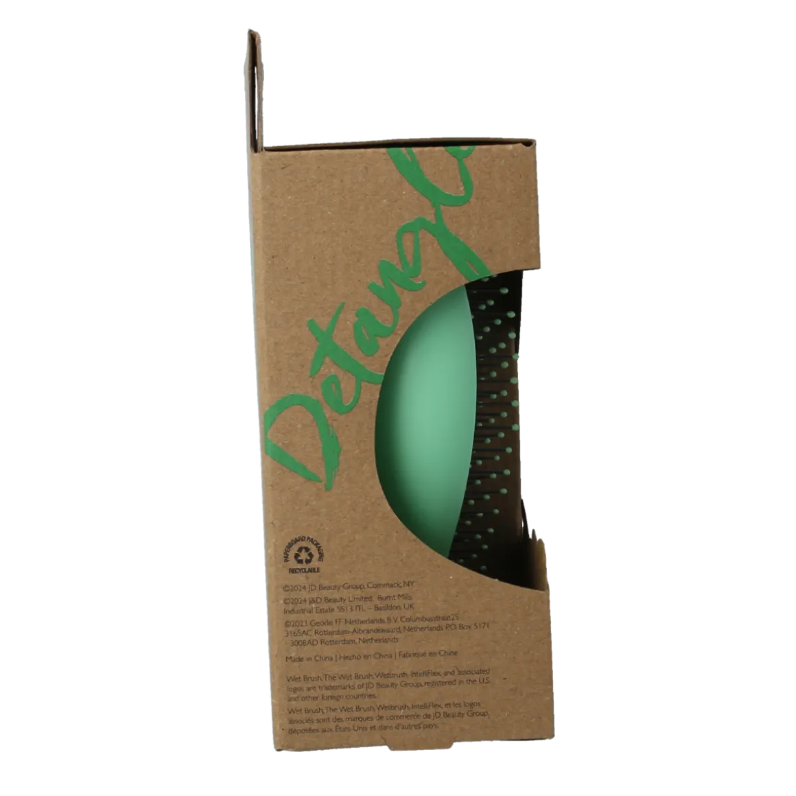 Wet Brush Go green palm detangler green tea tree oil