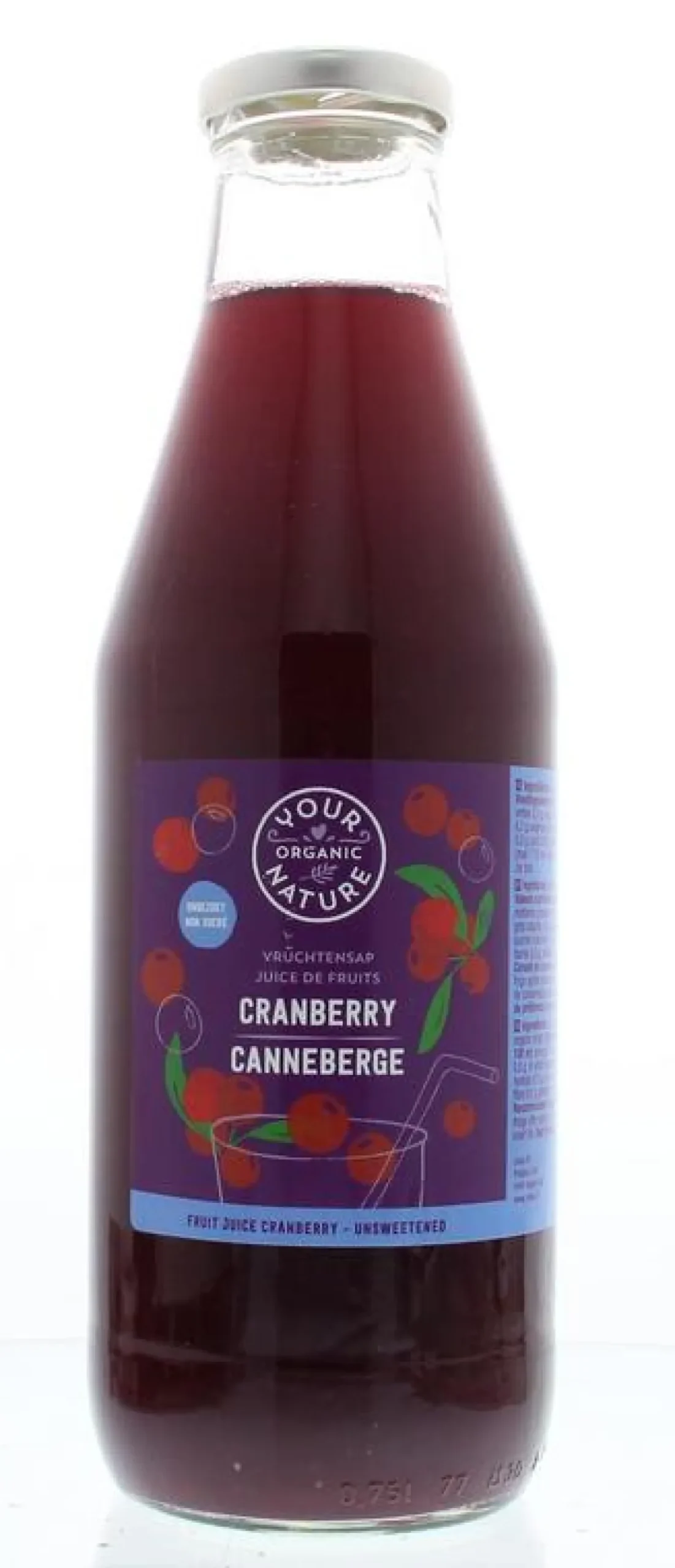 Your Organic Nature Vruchtensap cranberry ongezoet bio
