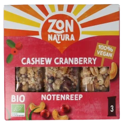 Best Zonnatura Notenreep cashew cranberry 3x25 gram bio